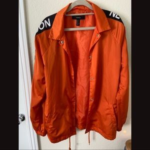 Forever 21 orange bomber jacket